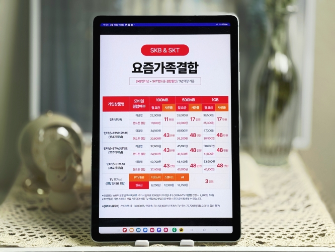 sk 인터넷 요금표